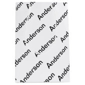  Herhalende Tekst Modern Wit & Zwart Medium Cadeauzakje (Voorkant)
