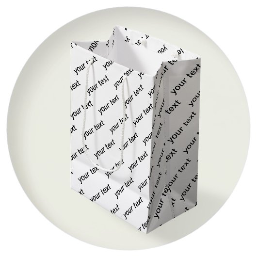  Herhalende Tekst Modern Wit & Zwart Medium Cadeauzakje