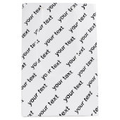  Herhalende Tekst Modern Wit & Zwart Medium Cadeauzakje (Voorkant)