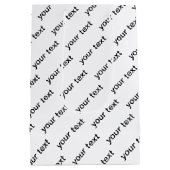  Herhalende Tekst Modern Wit & Zwart Medium Cadeauzakje (Achterkant)