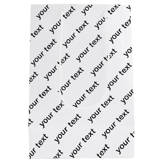  Herhalende Tekst Modern Wit & Zwart Medium Cadeauzakje (Achterkant)