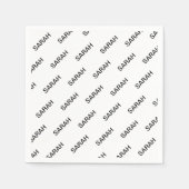  Herhalende Tekst Modern Wit & Zwart Servet (Voorkant)