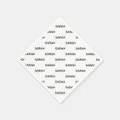  Herhalende Tekst Modern Wit & Zwart Servet (Hoek)