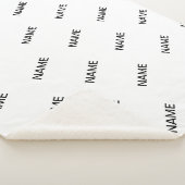  Herhalende Tekst Modern Wit & Zwart Sherpa Deken (3/4)