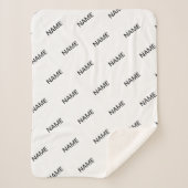  Herhalende Tekst Modern Wit & Zwart Sherpa Deken (Voorkant)