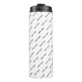 Herhalende Tekst Modern Wit & Zwart Thermosbeker (Voorkant)