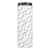 Herhalende Tekst Modern Wit & Zwart Thermosbeker (Achterkant)