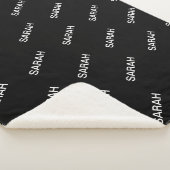 herhalende tekst Modern Zwart-wit Sherpa Deken (3/4)