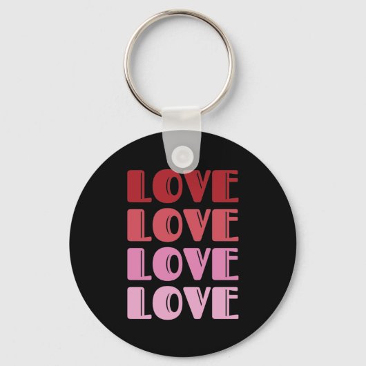 Herhalende Tekst Valentijnsdag Ik Hou van Jou Sleutelhanger (Voorkant)