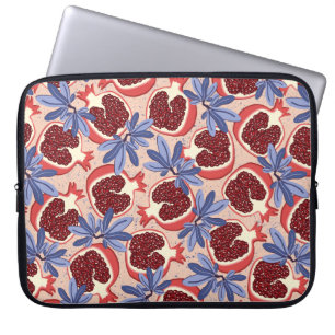 herhalende textuur met gestileerde pomegranaat laptop sleeve