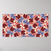  herhalende textuur met gestileerde pomegranaat poster (Voorkant)