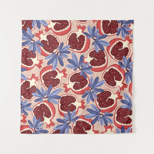 herhalende textuur met gestileerde pomegranaat wandkleed (Voorkant)