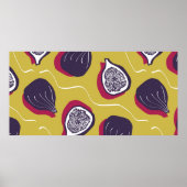  herhalende textuur met gestileerde vijgen. Abst Poster (Voorkant)