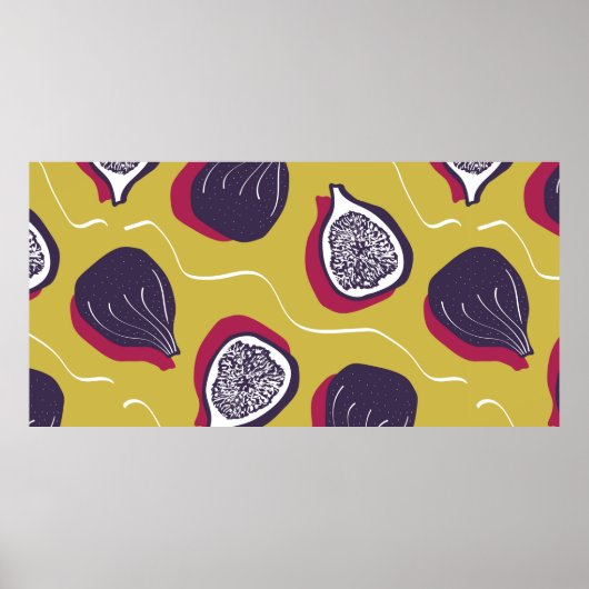  herhalende textuur met gestileerde vijgen. Abst Poster (Voorkant)