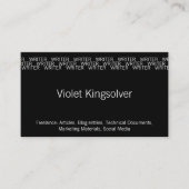 Herhalende Word Occupation (schrijver) Visitekaartje (Voorkant)