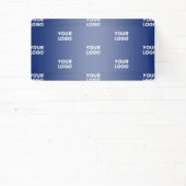 Herhalende Zakelijke Logo | Marineblauwe Gradiënt Spandoek (Insitu)