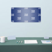 Herhalende Zakelijke Logo | Marineblauwe Gradiënt Spandoek (Beurs)