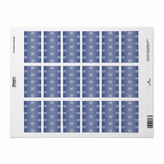 Herhalende zakelijke Logo | Navy Blue Gradient Etiket (Full Sheet)