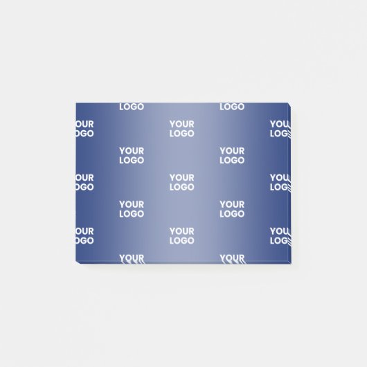 Herhalende zakelijke Logo | Navy Blue Gradient Post-it® Notes (Voorkant)