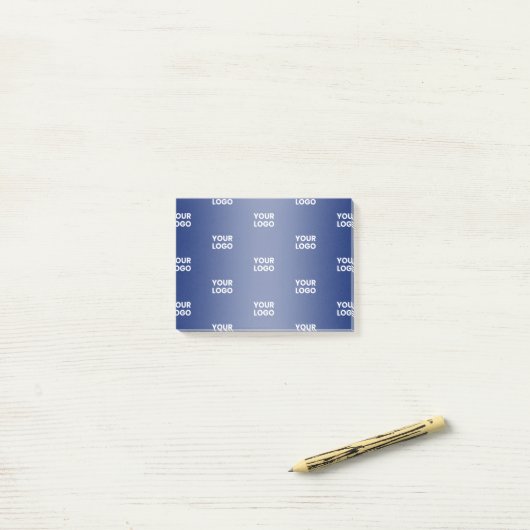 Herhalende zakelijke Logo | Navy Blue Gradient Post-it® Notes (Op bureau)