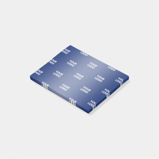 Herhalende zakelijke Logo | Navy Blue Gradient Post-it® Notes (Schuin)