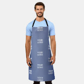 Herhalende zakelijke Logo | Navy Blue Gradient Schort (Gedragen)