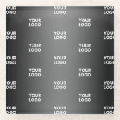 Herhalende zakelijke Logo | Verloop zwart en grijs Glazen Onderzetter (Voorkant)