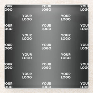 Herhalende zakelijke Logo   Verloop zwart en grijs Glazen Onderzetter