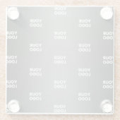 Herhalende zakelijke Logo | Verloop zwart en grijs Glazen Onderzetter (Achterkant)