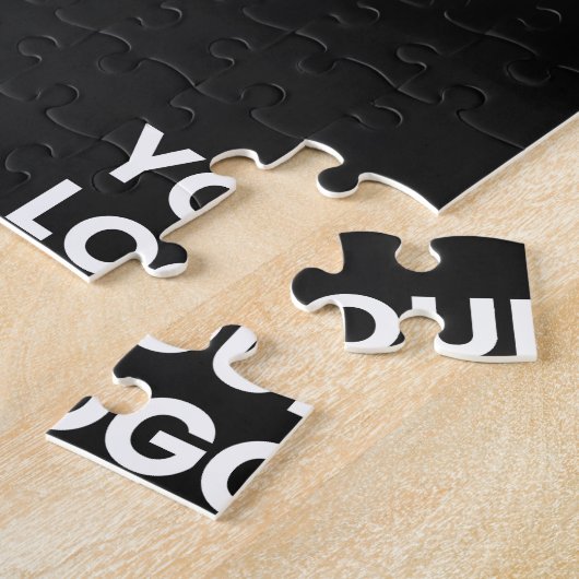 Herhalende zakelijke Logo | Verloop zwart en grijs Legpuzzel (Zijkant)