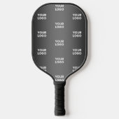 Herhalende zakelijke Logo | Verloop zwart en grijs Pickleball Paddle (Voorkant)