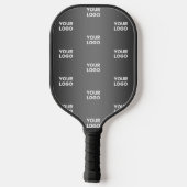 Herhalende zakelijke Logo | Verloop zwart en grijs Pickleball Paddle (Achterkant)
