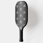 Herhalende zakelijke Logo | Verloop zwart en grijs Pickleball Paddle (Links)