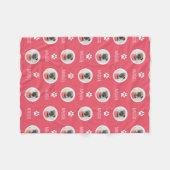 Herhaling Hond Kat Huisdier Naam & Foto Roze Fleece Deken (Voorkant (Horizontaal))