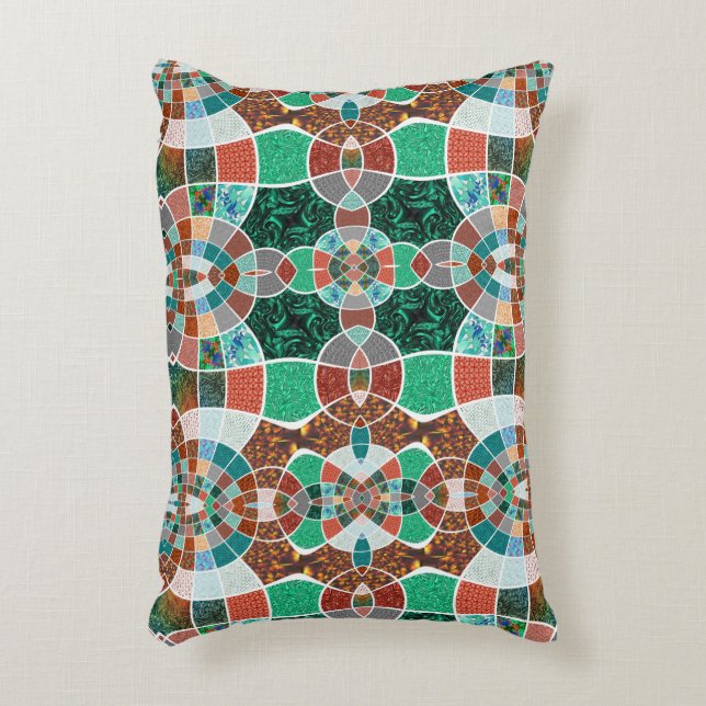 Herhaling van afbeeldingen met een licht fractaal  accent kussen (Voorkant(Verticaal))