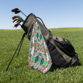 Herhaling van afbeeldingen met een licht fractaal  golfhanddoek (Groen)