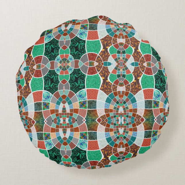 Herhaling van afbeeldingen met een licht fractaal  rond kussen (Achterkant)