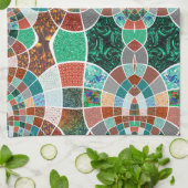 Herhaling van afbeeldingen met een licht fractaal  theedoek (Gevouwen)