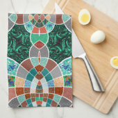 Herhaling van afbeeldingen met een licht fractaal  theedoek (Quarter Fold)