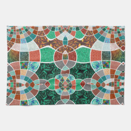 Herhaling van afbeeldingen met een licht fractaal  theedoek