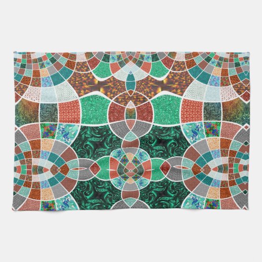 Herhaling van afbeeldingen met een licht fractaal  theedoek (Horizontaal)