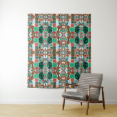 Herhaling van afbeeldingen met een licht fractaal  wandkleed (In situ)