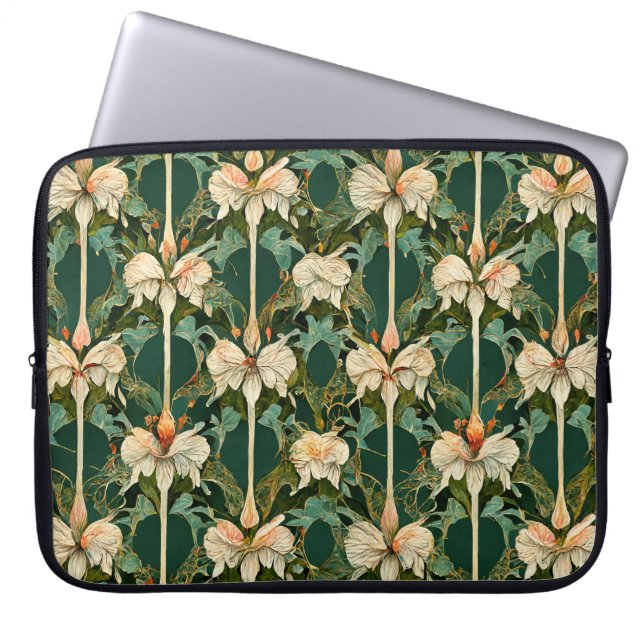 Herhaling van botanische patronen laptop sleeve (Voorkant)