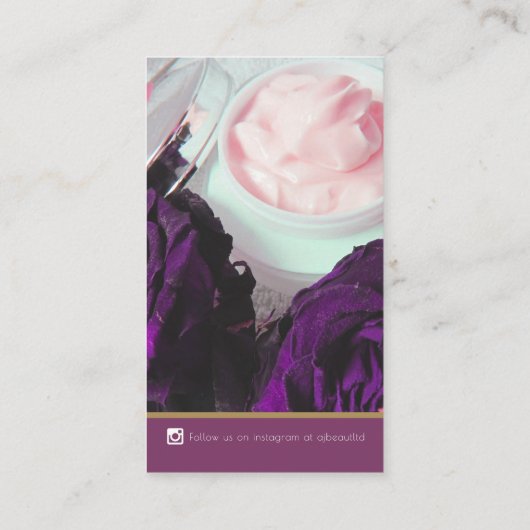 Herhaling van de productpromo van het schoonheidsb visitekaartje (Achterkant)