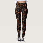 Herhaling van draaide cirkels in donkerrood tot br leggings (Voorkant)