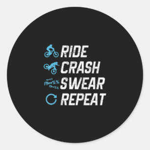 herhaling van een ongeluk met een mountainbike ronde sticker