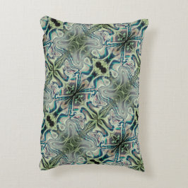 Herhaling van grijsgroen en groenachtig cyaan in p accent kussen