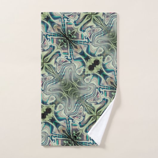 Herhaling van grijsgroen en groenachtig cyaan in p bad handdoek (Handdoek)