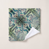 Herhaling van grijsgroen en groenachtig cyaan in p bad handdoek (Wasdoekje)