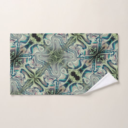 Herhaling van grijsgroen en groenachtig cyaan in p bad handdoek (Handdoek)